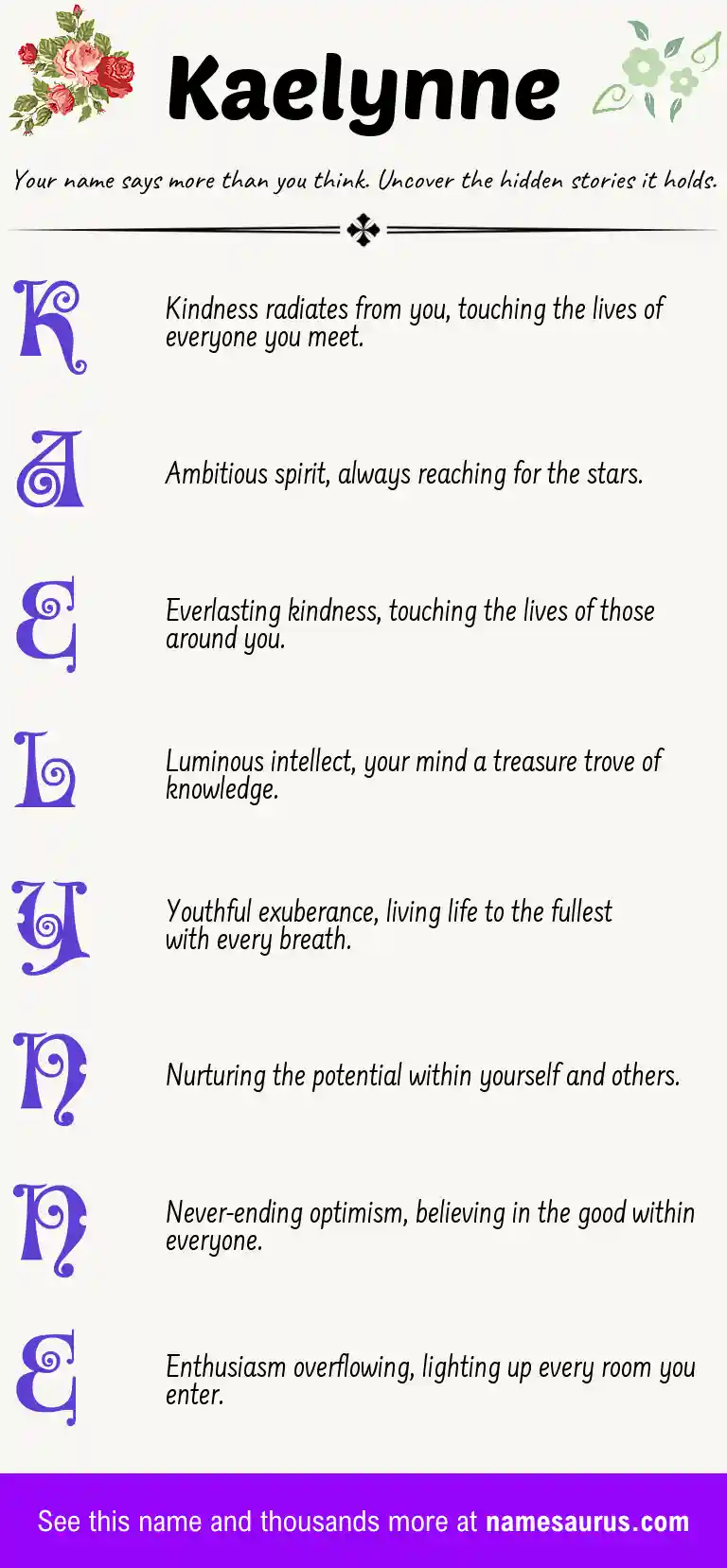 Acrostic poem about Kaelynne.