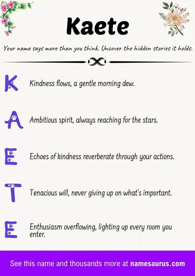 Acrostic poem about Kaete.