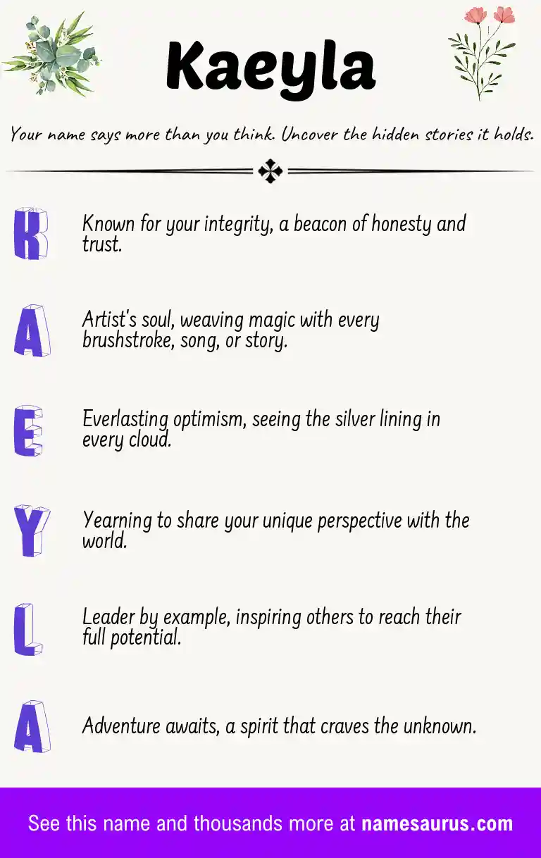 Acrostic poem about Kaeyla.
