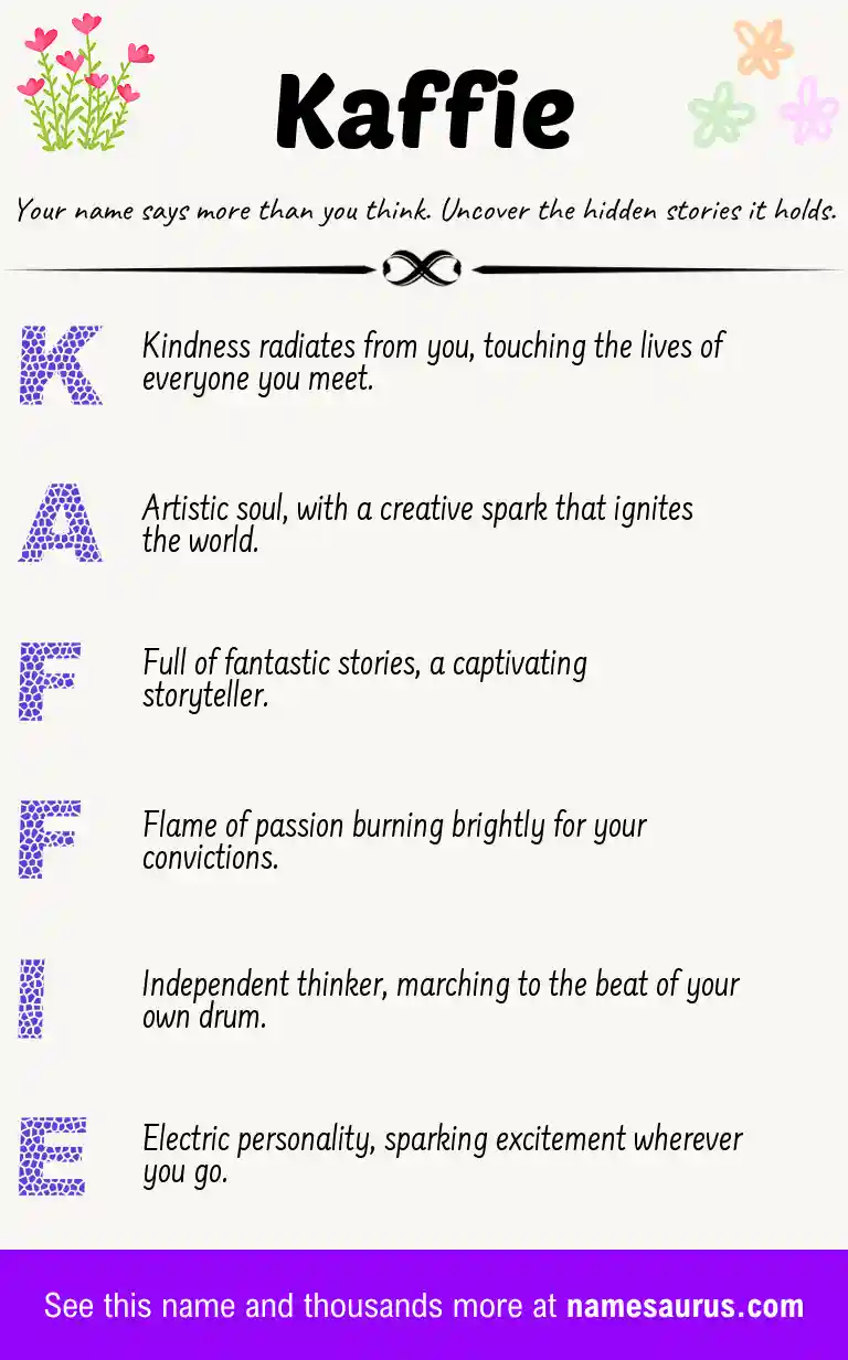Acrostic poem about Kaffie.