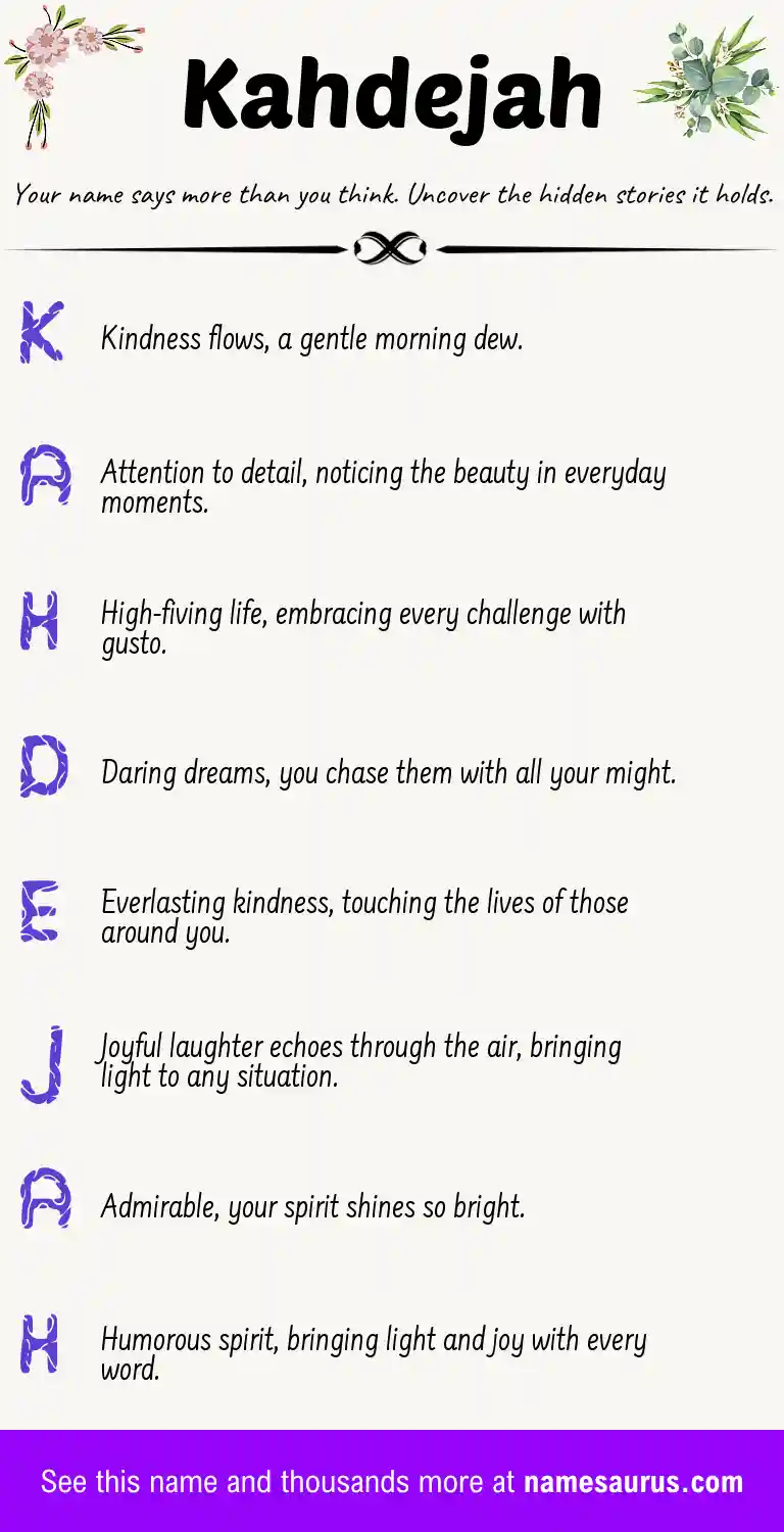 Acrostic poem about Kahdejah.