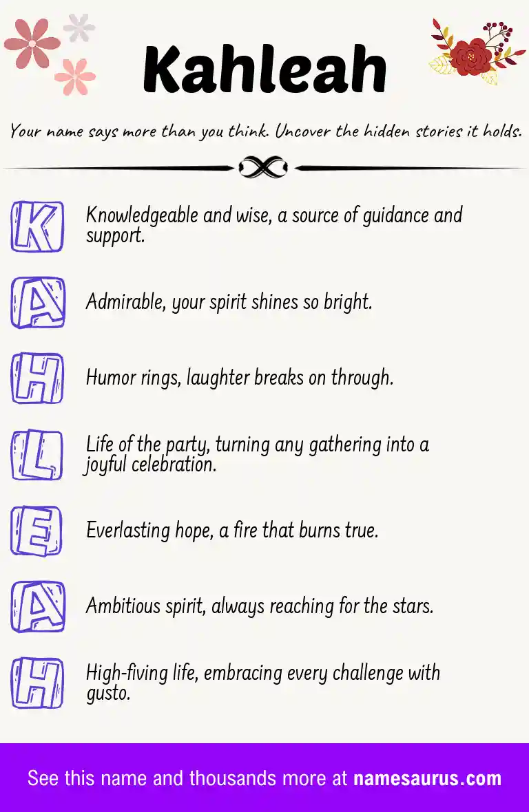 Acrostic poem about Kahleah.