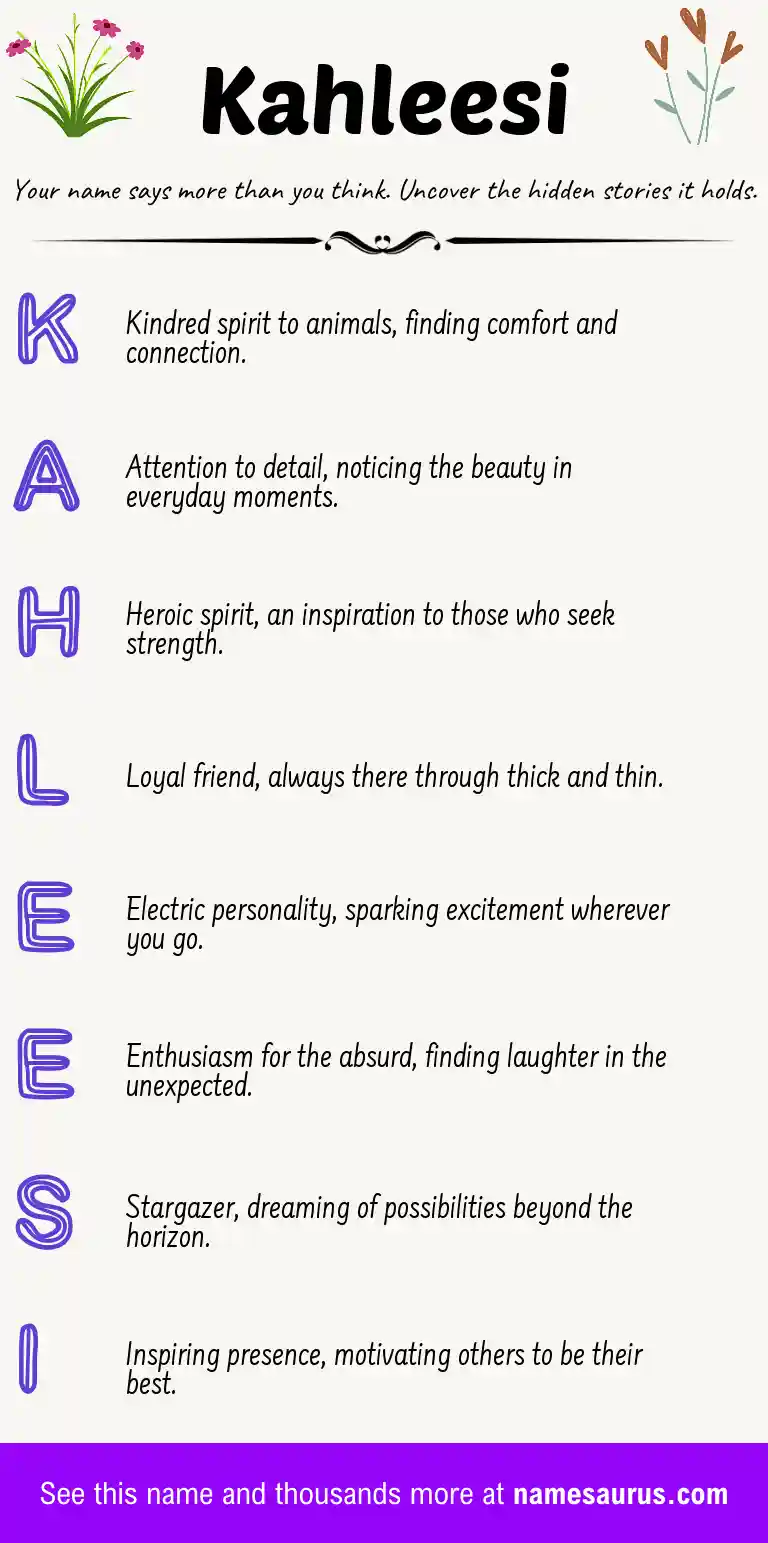 Acrostic poem about Kahleesi.