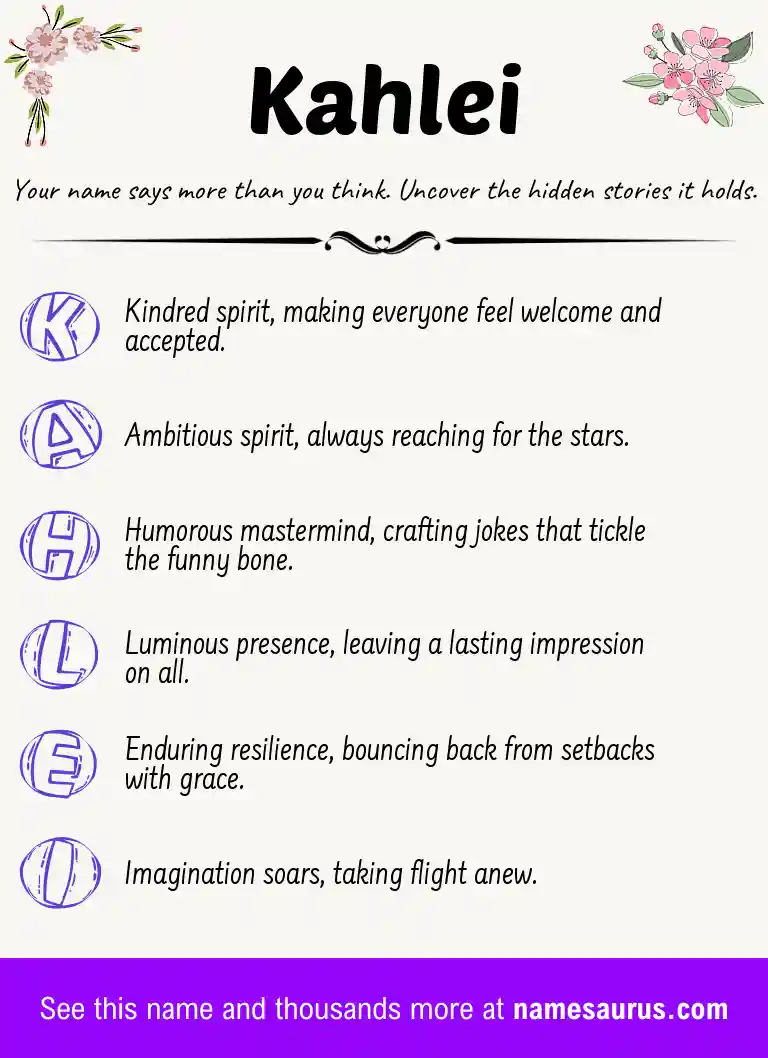 Acrostic poem about Kahlei.