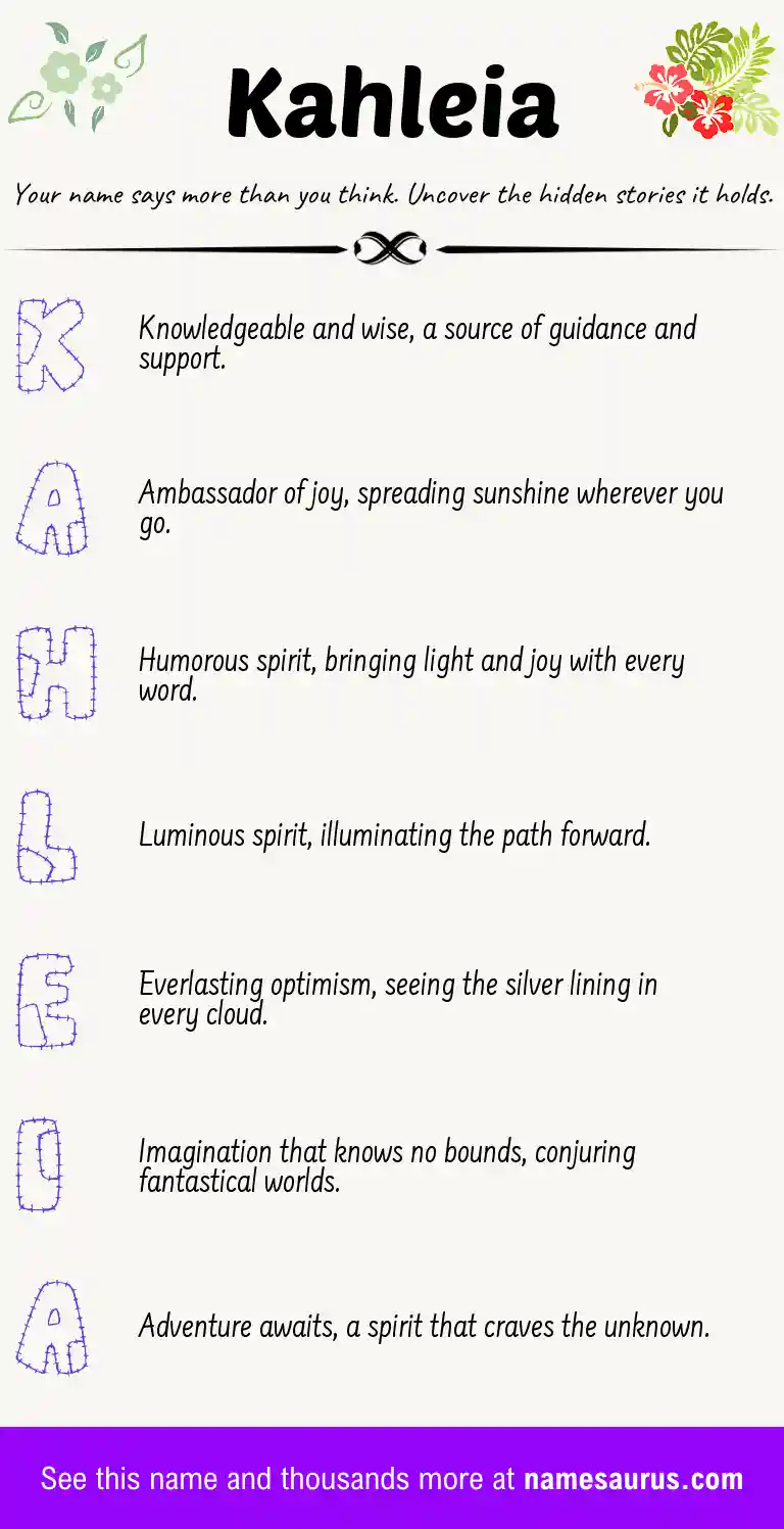 Acrostic poem about Kahleia.