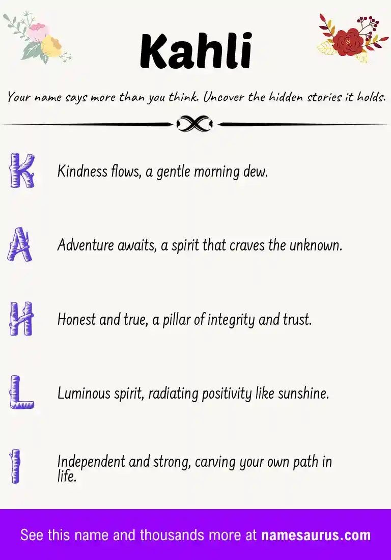 Acrostic poem about Kahli.