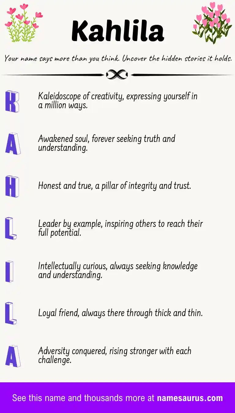 Acrostic poem about Kahlila.