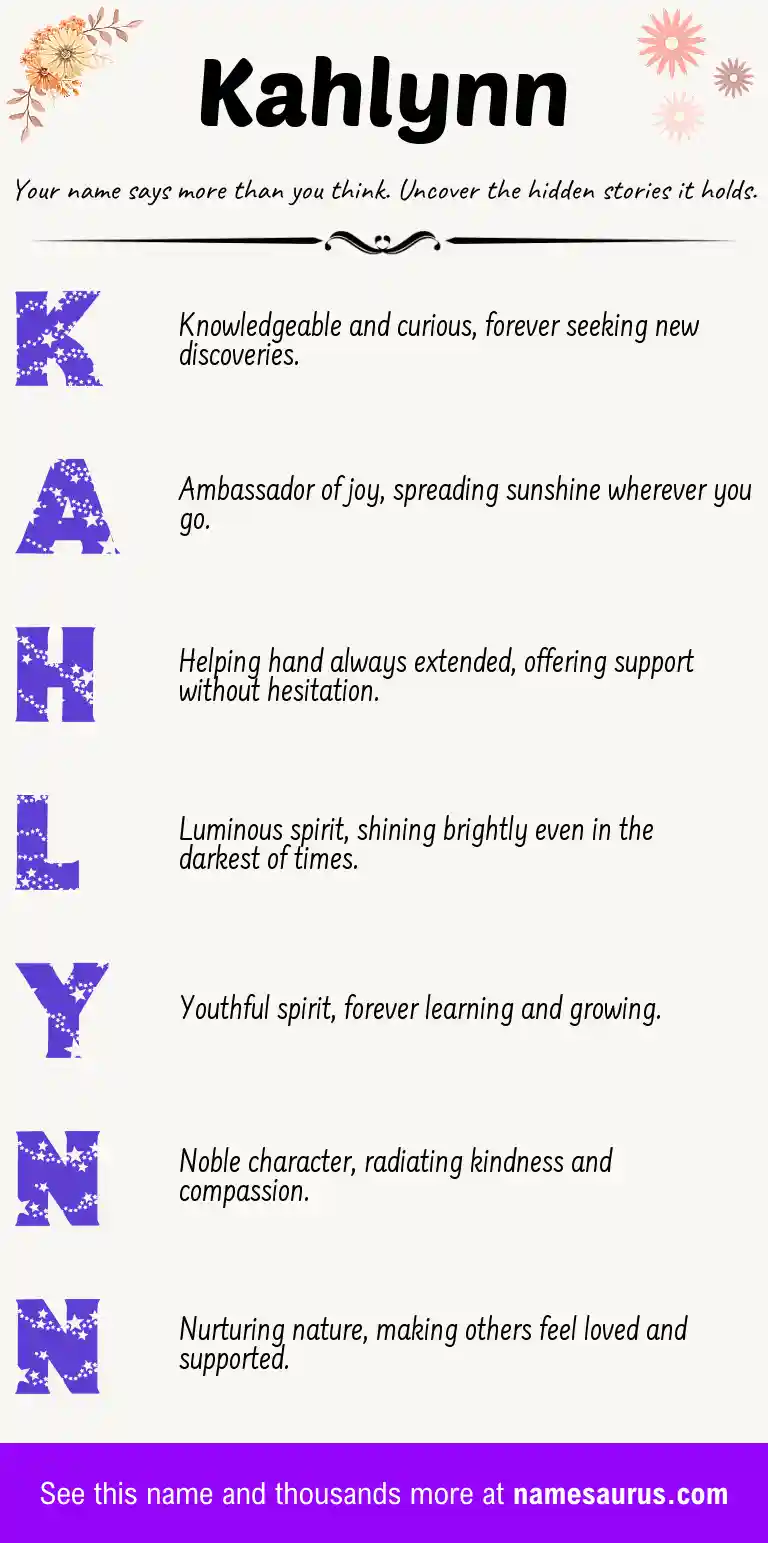 Acrostic poem about Kahlynn.