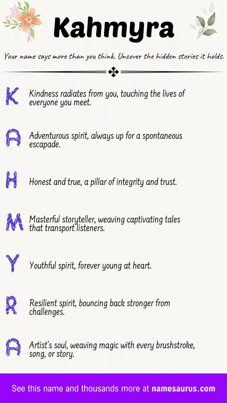 Acrostic poem about Kahmyra.