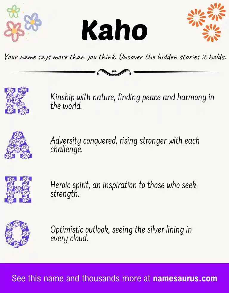 Acrostic poem about Kaho.