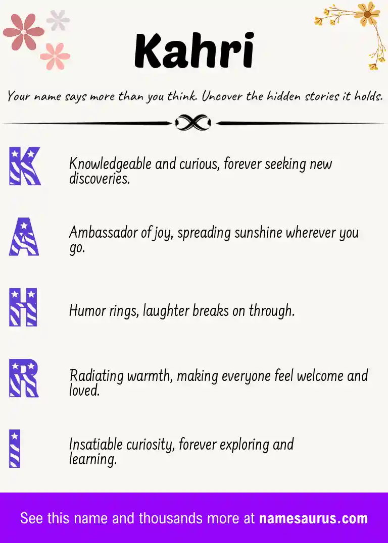 Acrostic poem about Kahri.