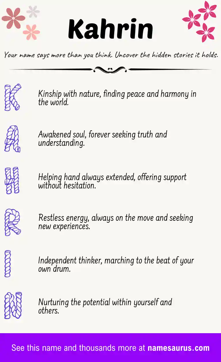Acrostic poem about Kahrin.
