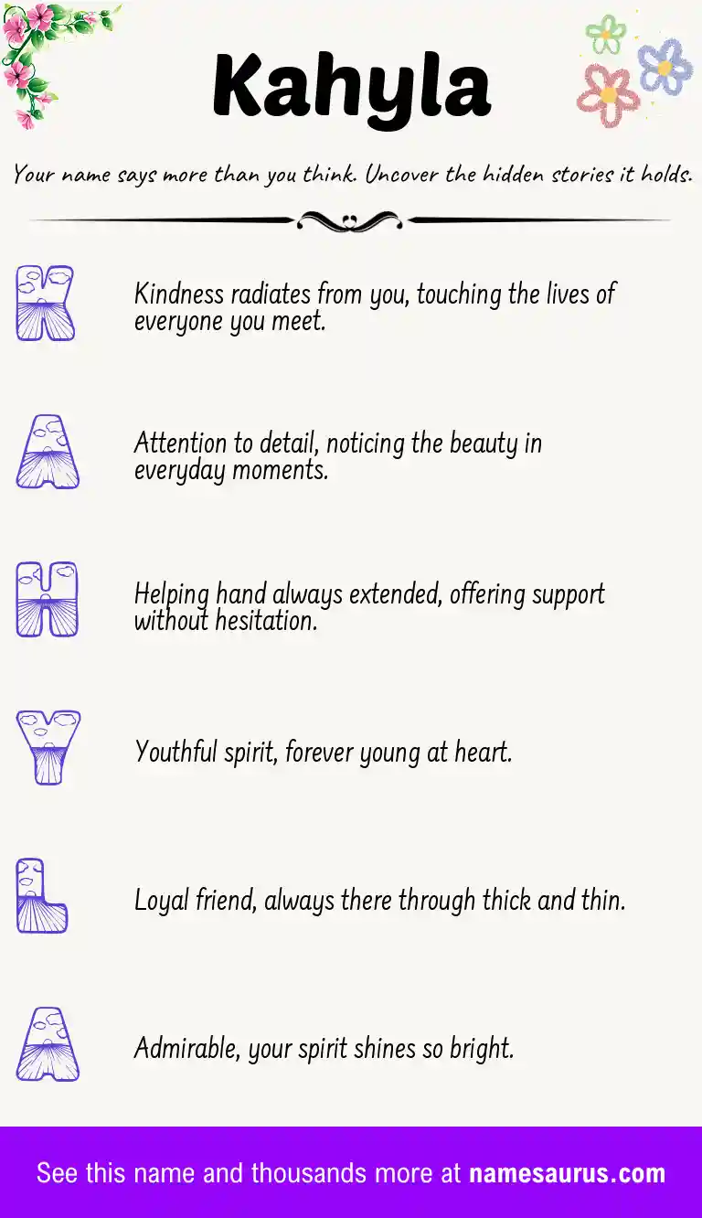 Acrostic poem about Kahyla.