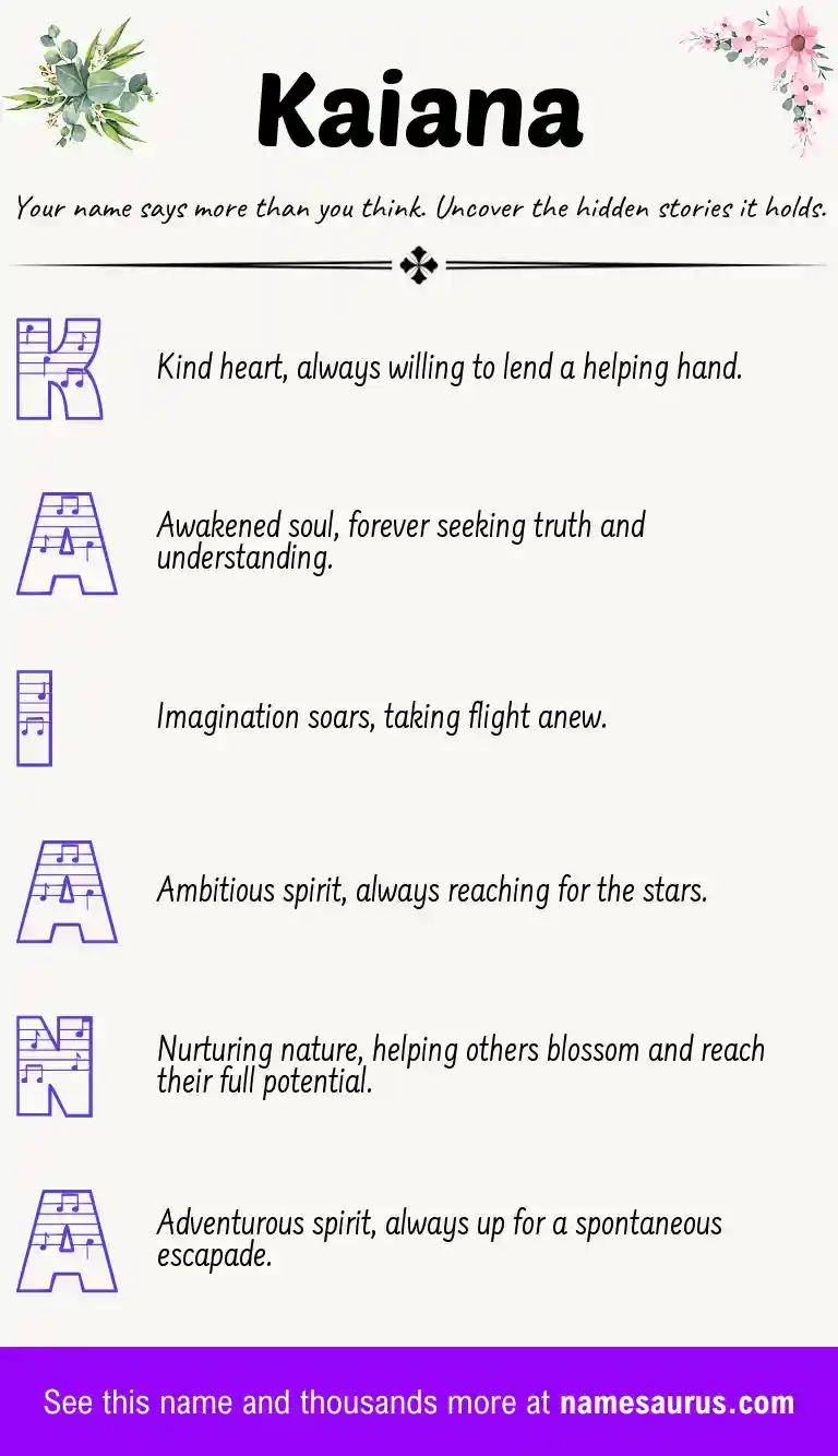 Acrostic poem about Kaiana.