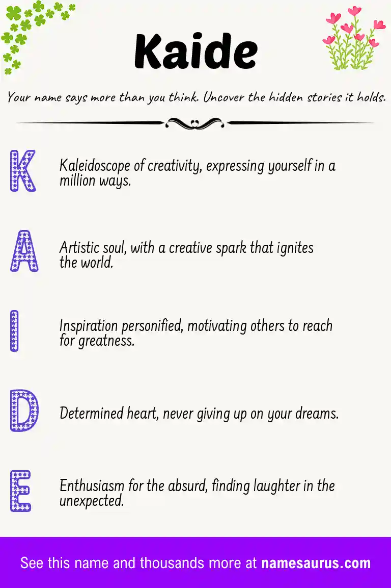 Acrostic poem about Kaide.