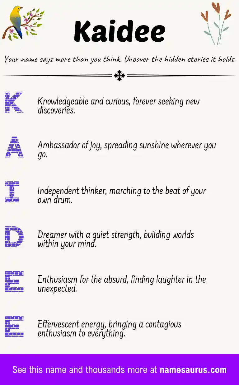 Acrostic poem about Kaidee.