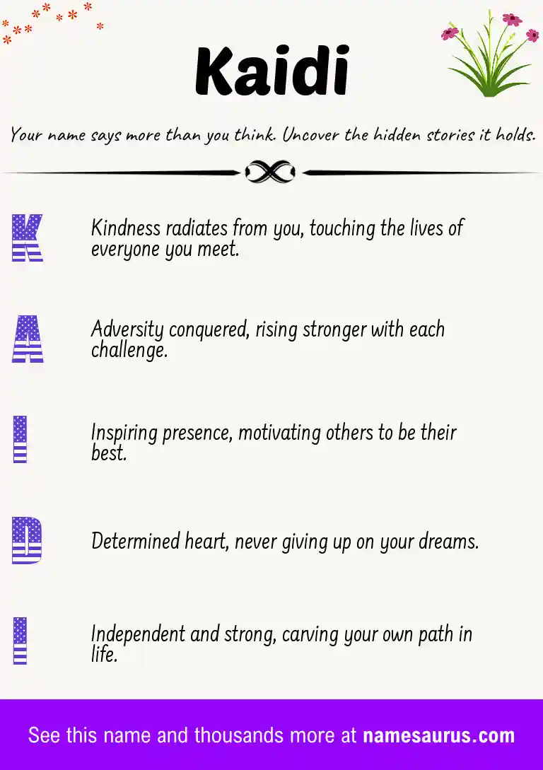 Acrostic poem about Kaidi.