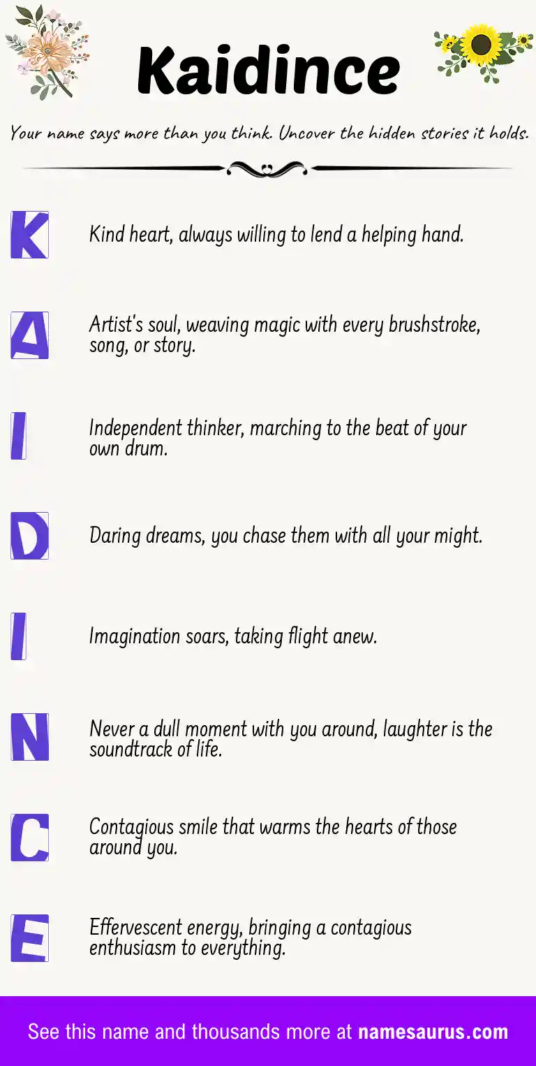 Acrostic poem about Kaidince.