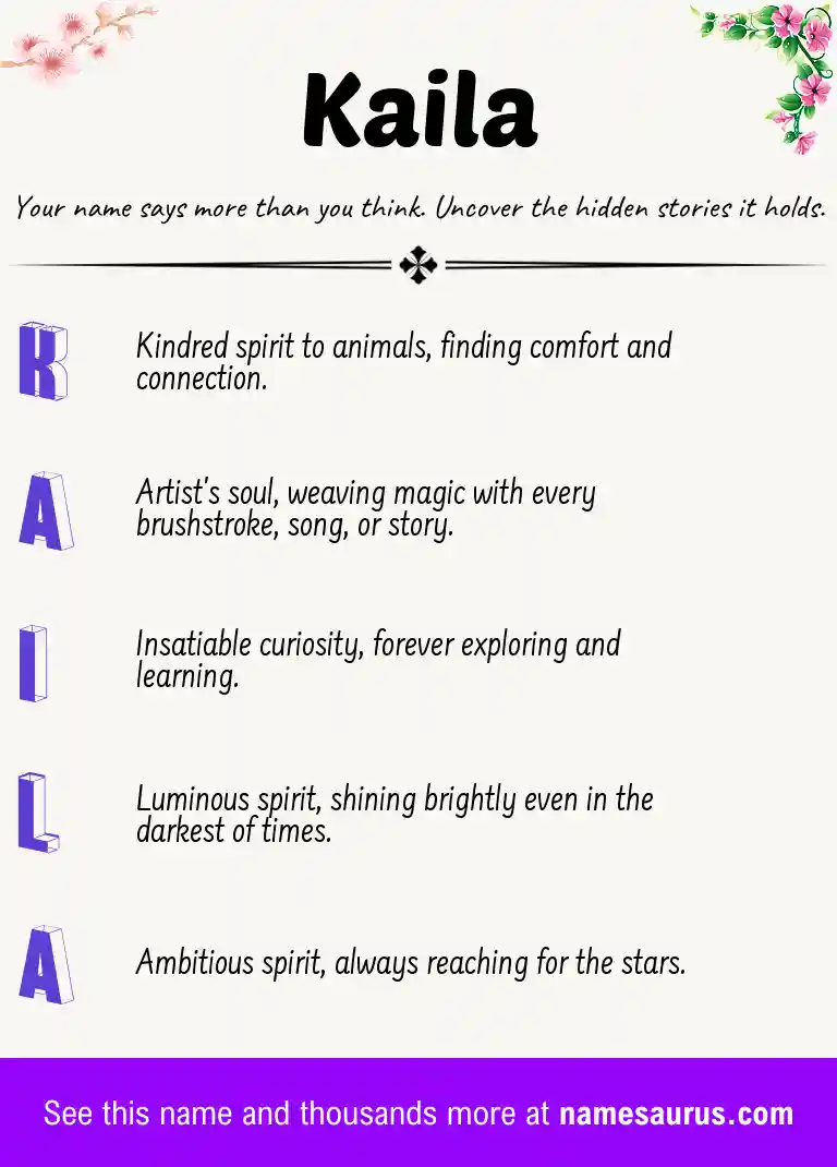 Acrostic poem about Kaila.