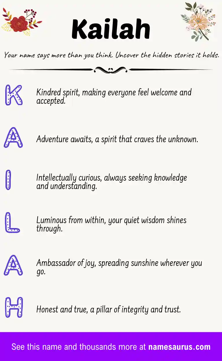 Acrostic poem about Kailah.