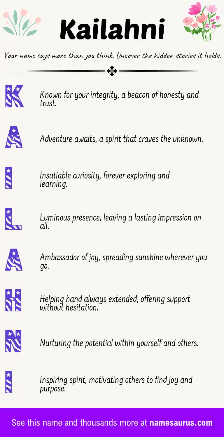Acrostic poem about Kailahni.