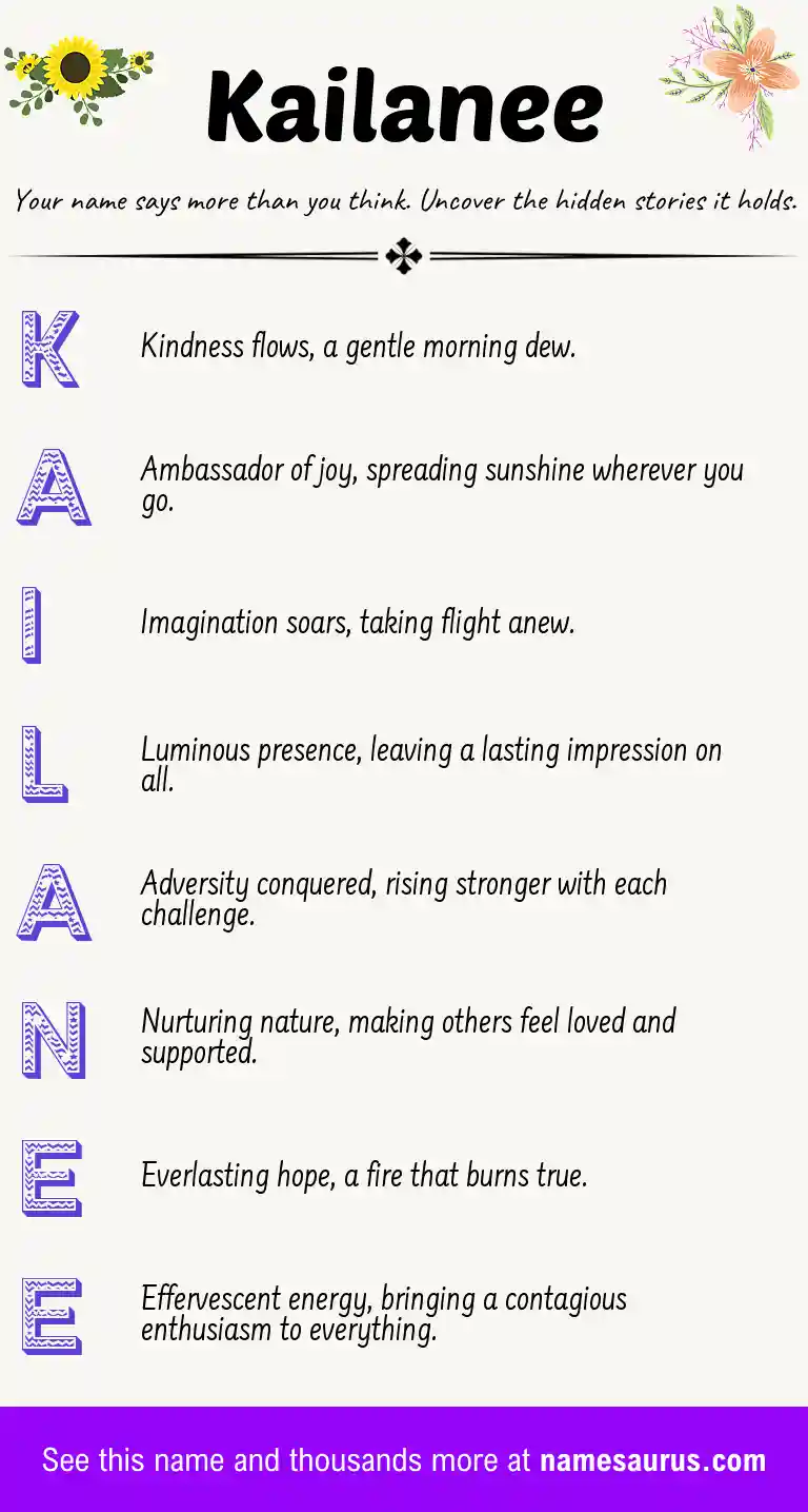Acrostic poem about Kailanee.