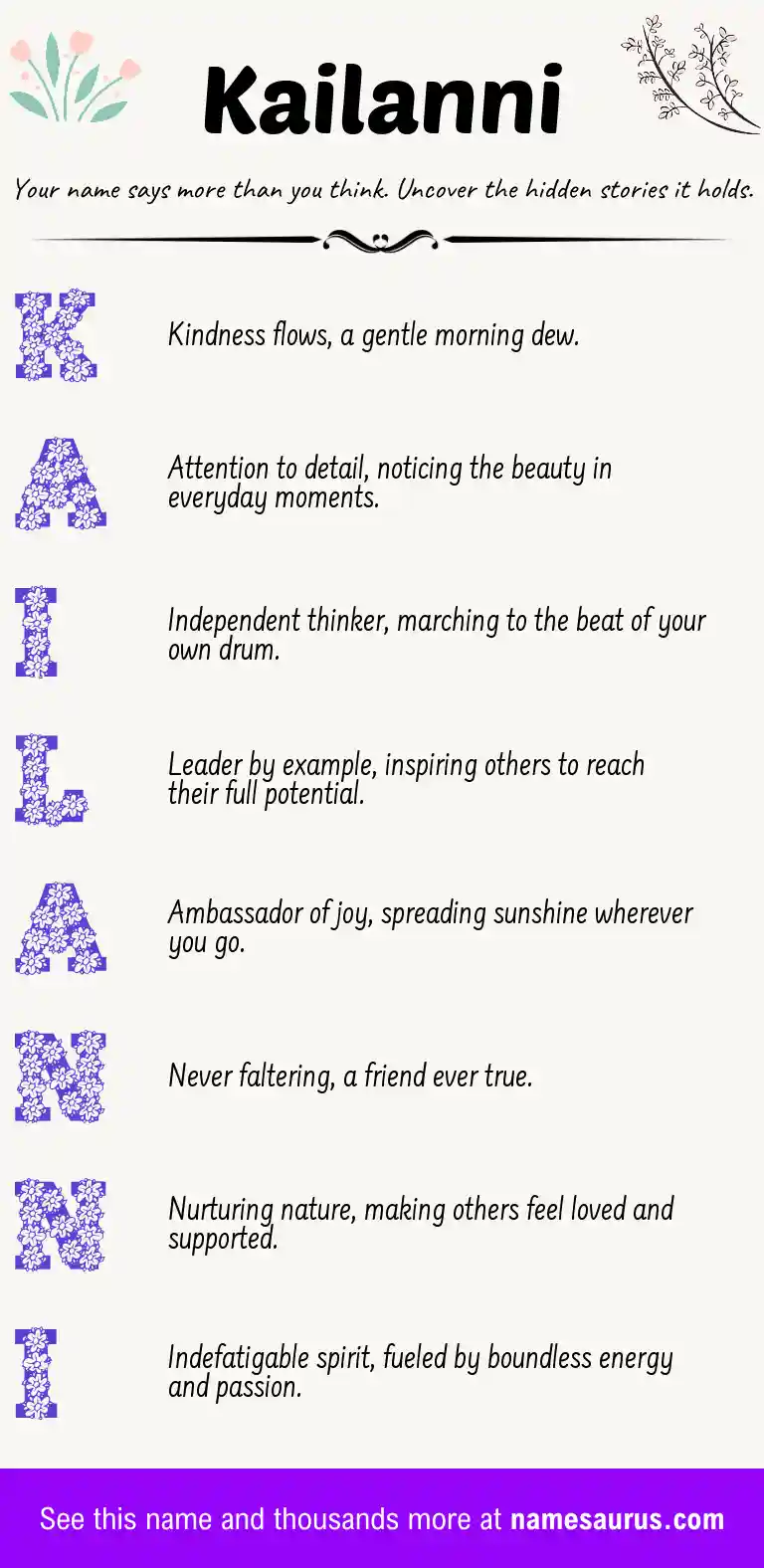 Acrostic poem about Kailanni.