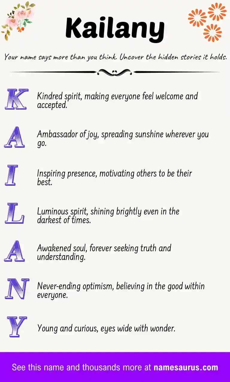 Acrostic poem about Kailany.