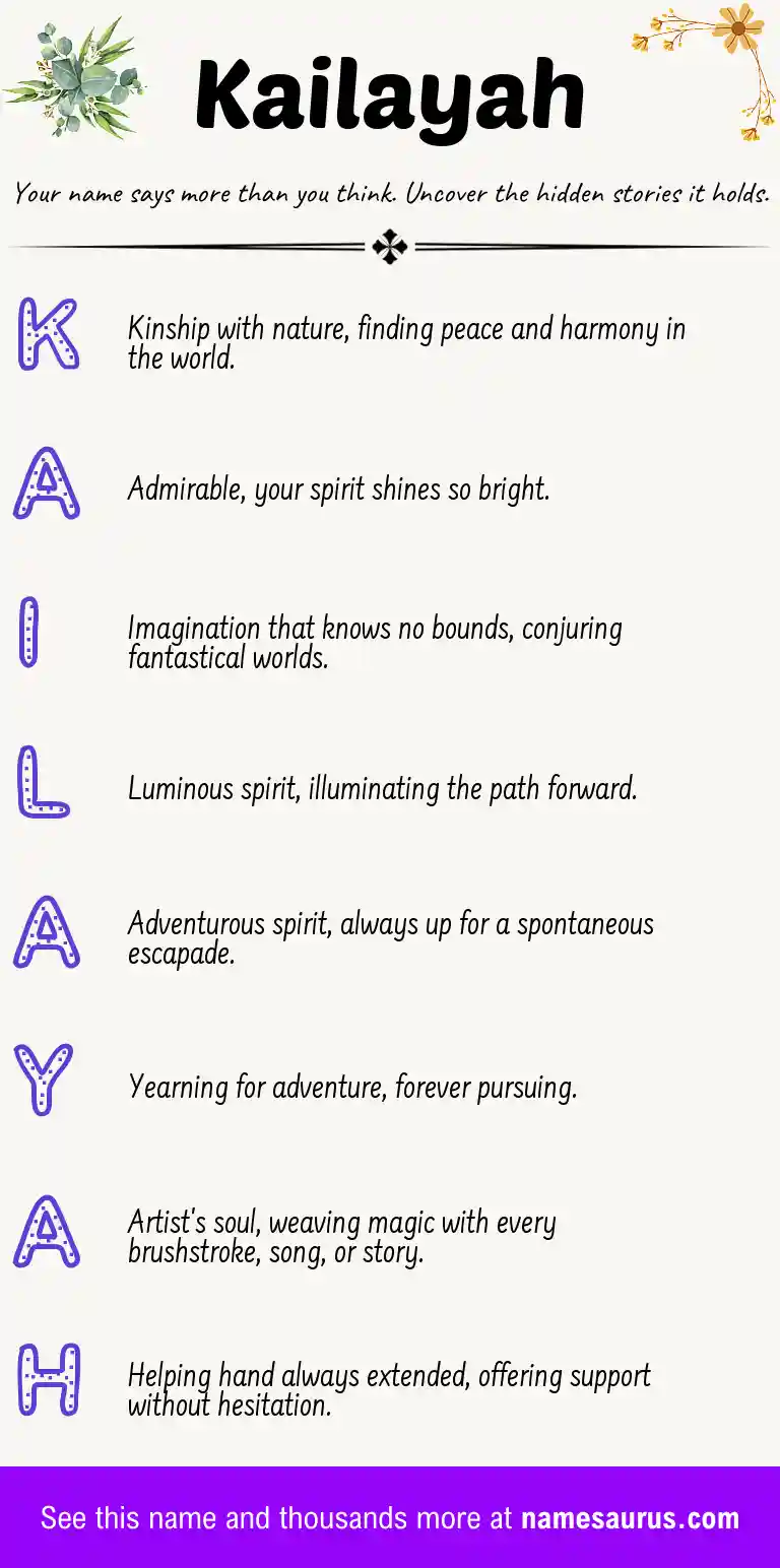 Acrostic poem about Kailayah.