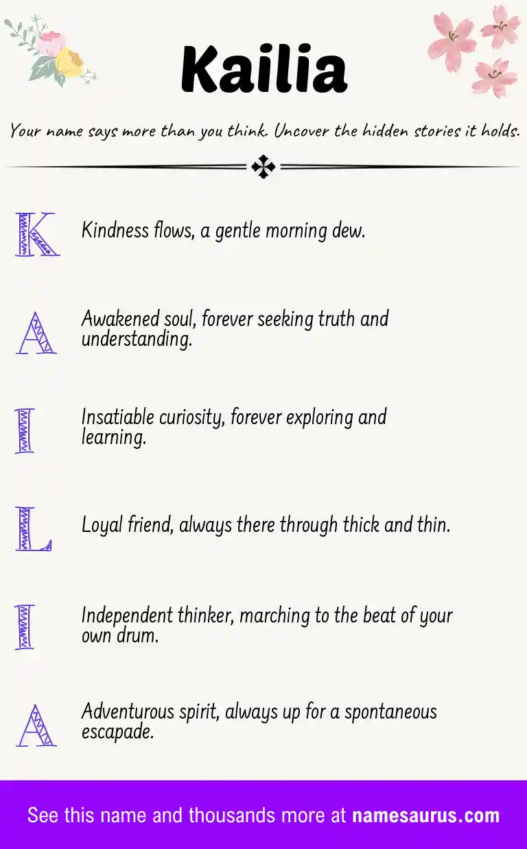 Acrostic poem about Kailia.