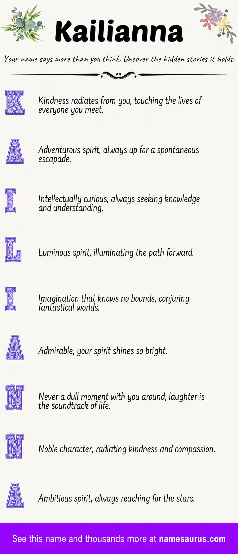 Acrostic poem about Kailianna.