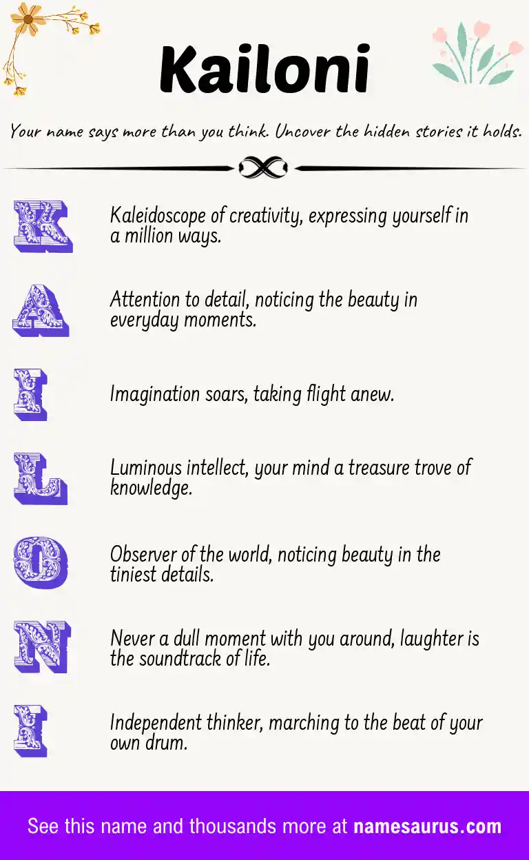 Acrostic poem about Kailoni.
