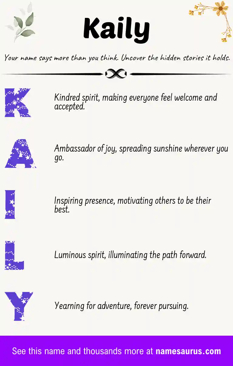 Acrostic poem about Kaily.