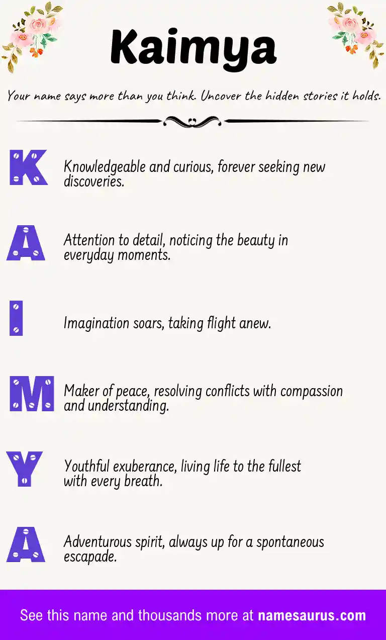 Acrostic poem about Kaimya.