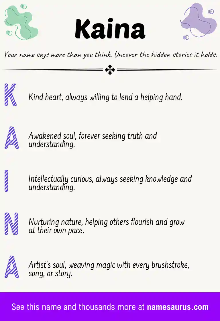 Acrostic poem about Kaina.