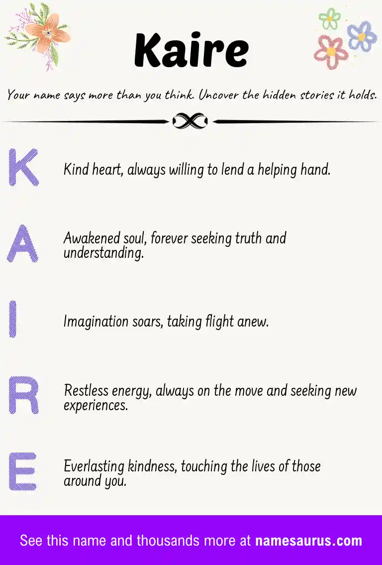 Acrostic poem about Kaire.