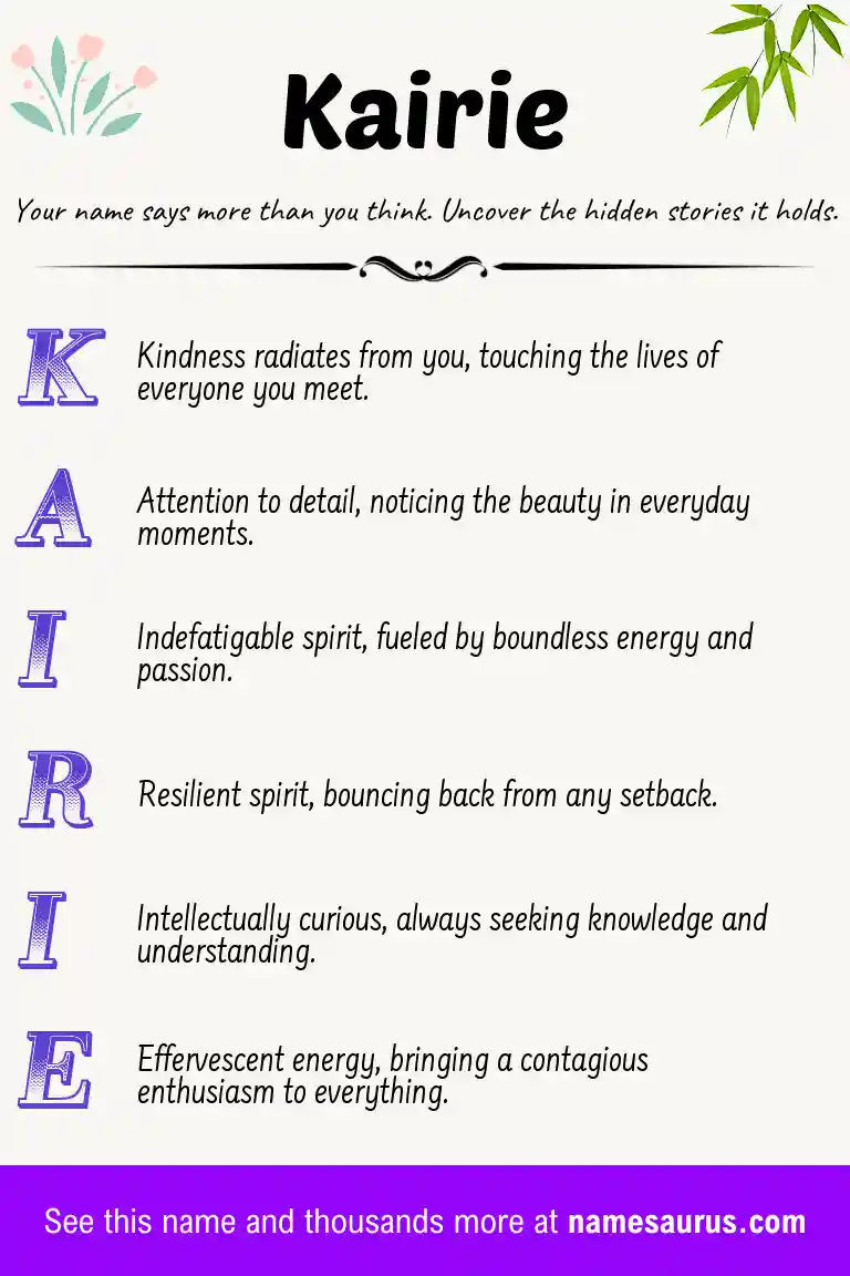Acrostic poem about Kairie.