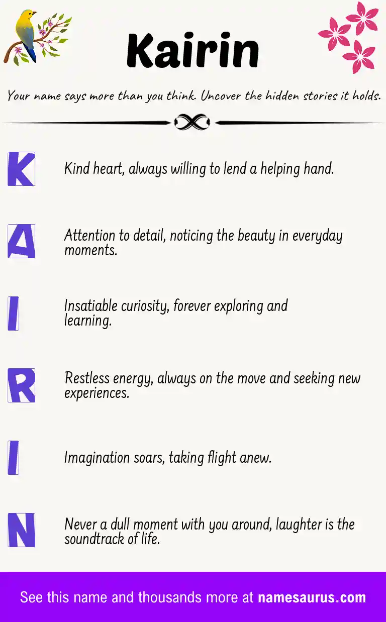 Acrostic poem about Kairin.
