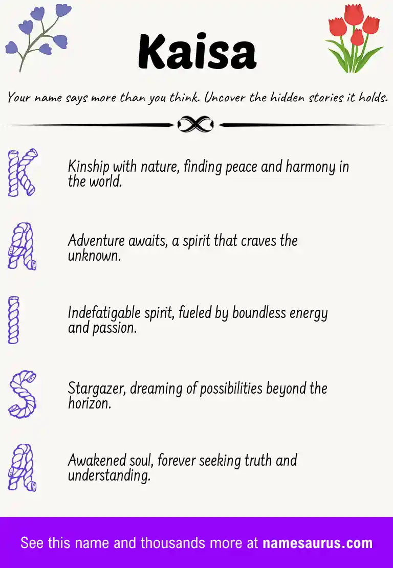 Acrostic poem about Kaisa.