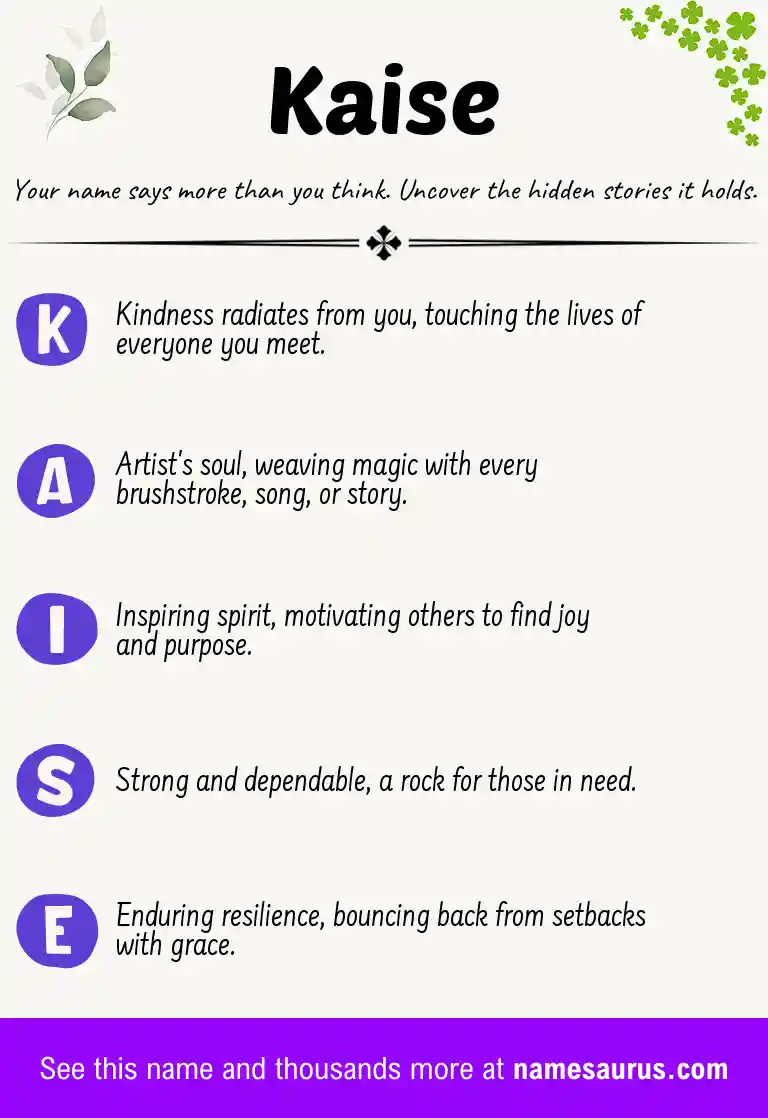 Acrostic poem about Kaise.