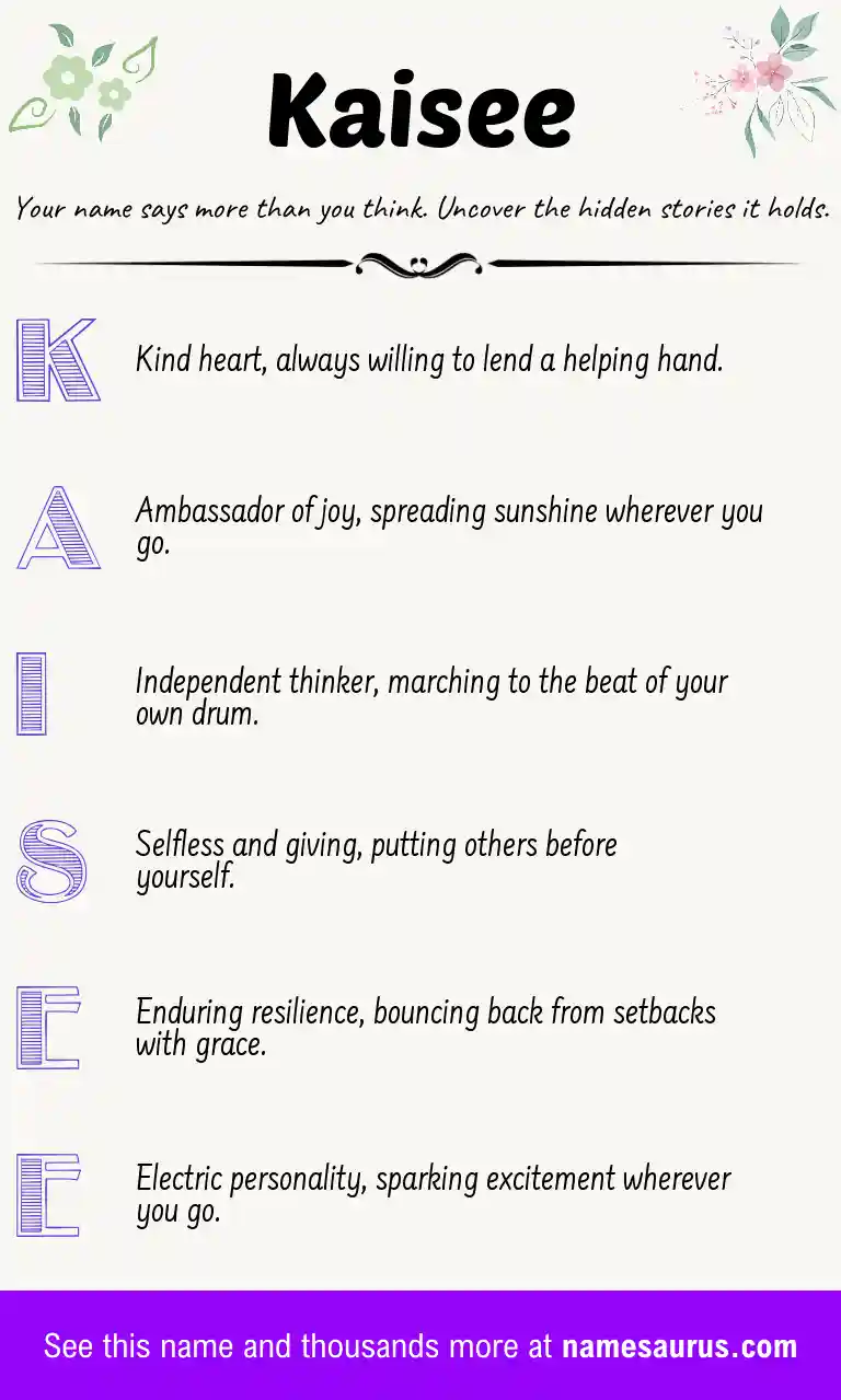 Acrostic poem about Kaisee.