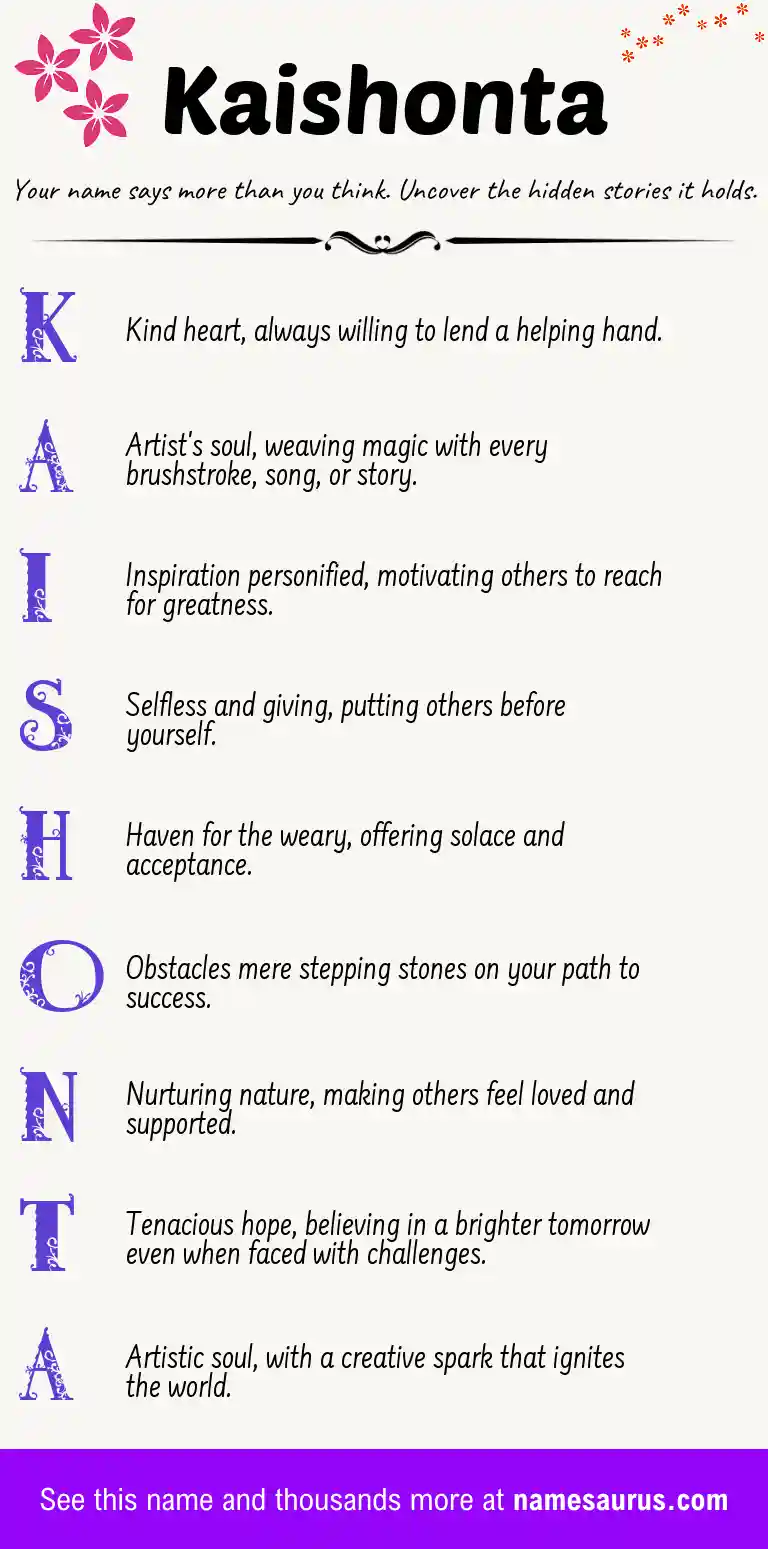Acrostic poem about Kaishonta.