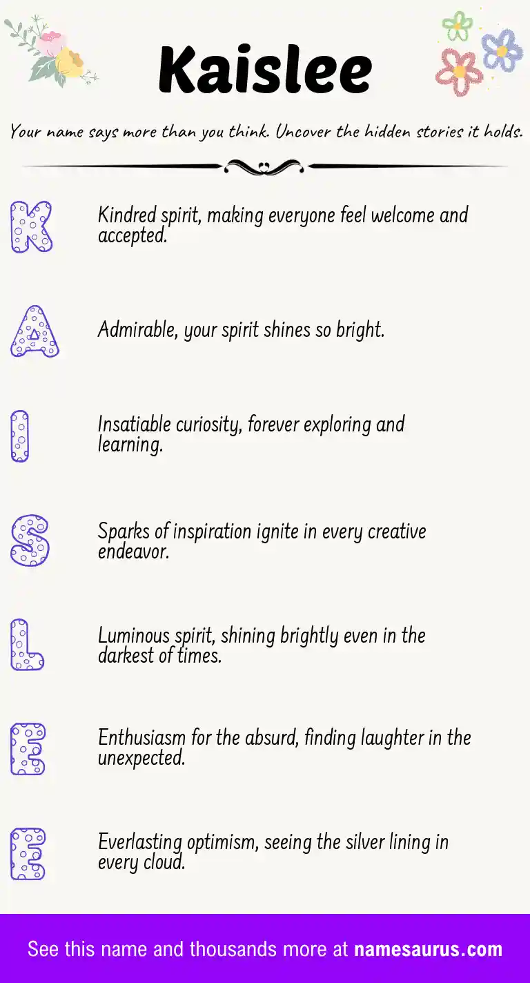 Acrostic poem about Kaislee.