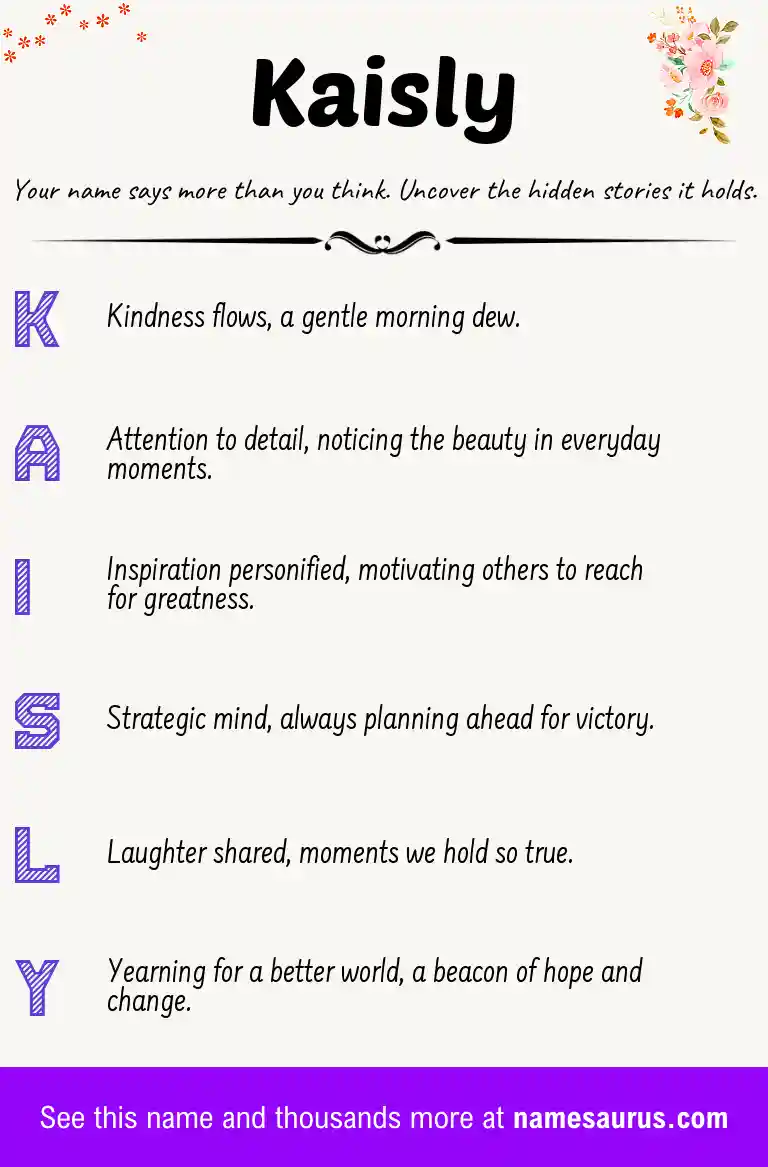 Acrostic poem about Kaisly.