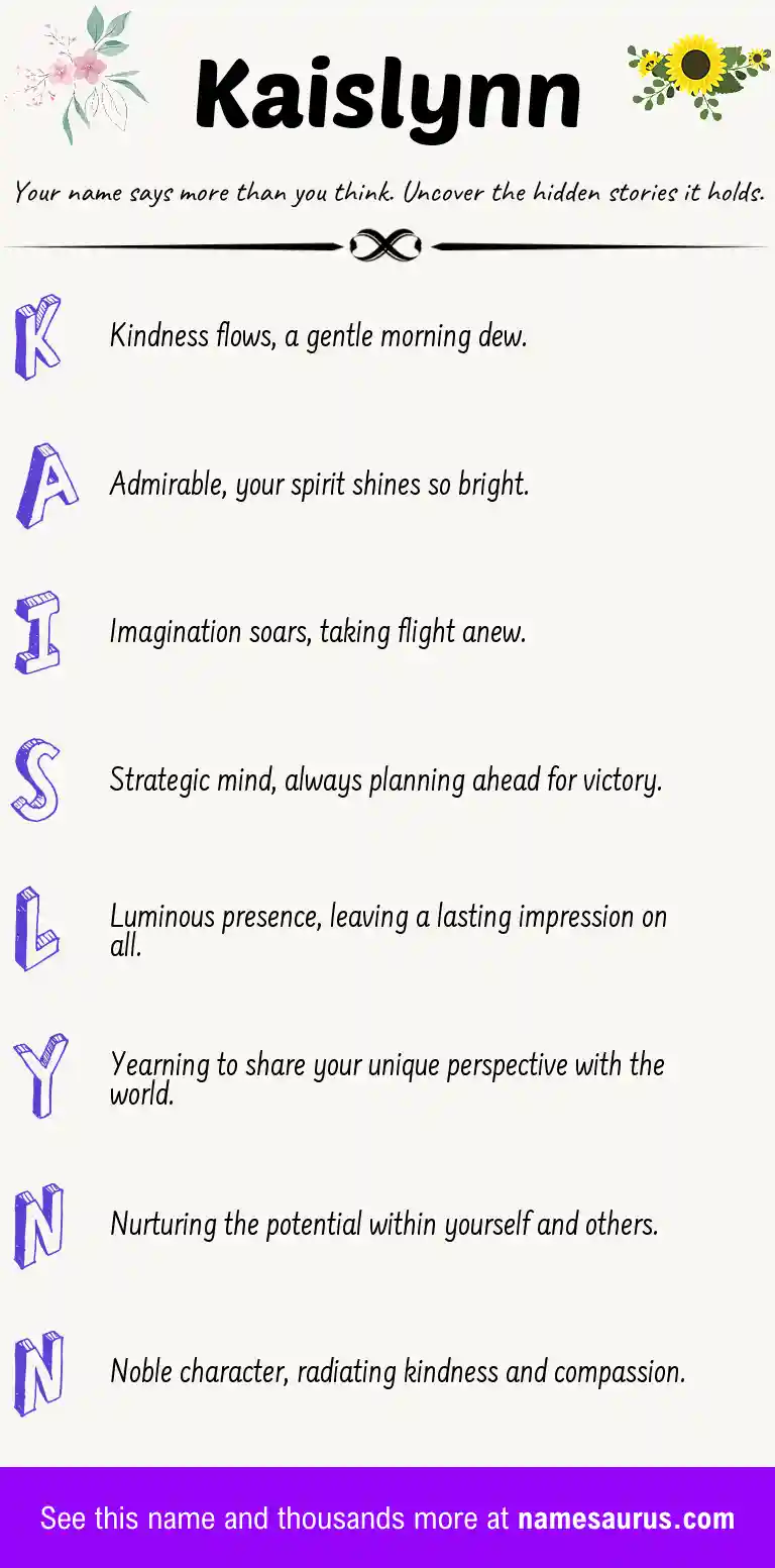 Acrostic poem about Kaislynn.