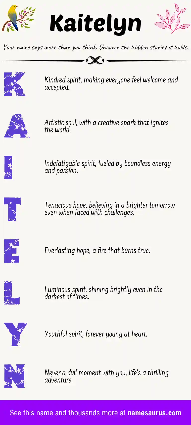Acrostic poem about Kaitelyn.