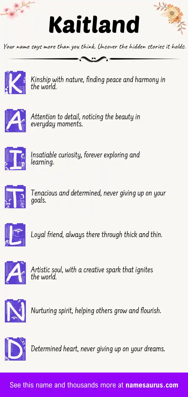 Acrostic poem about Kaitland.