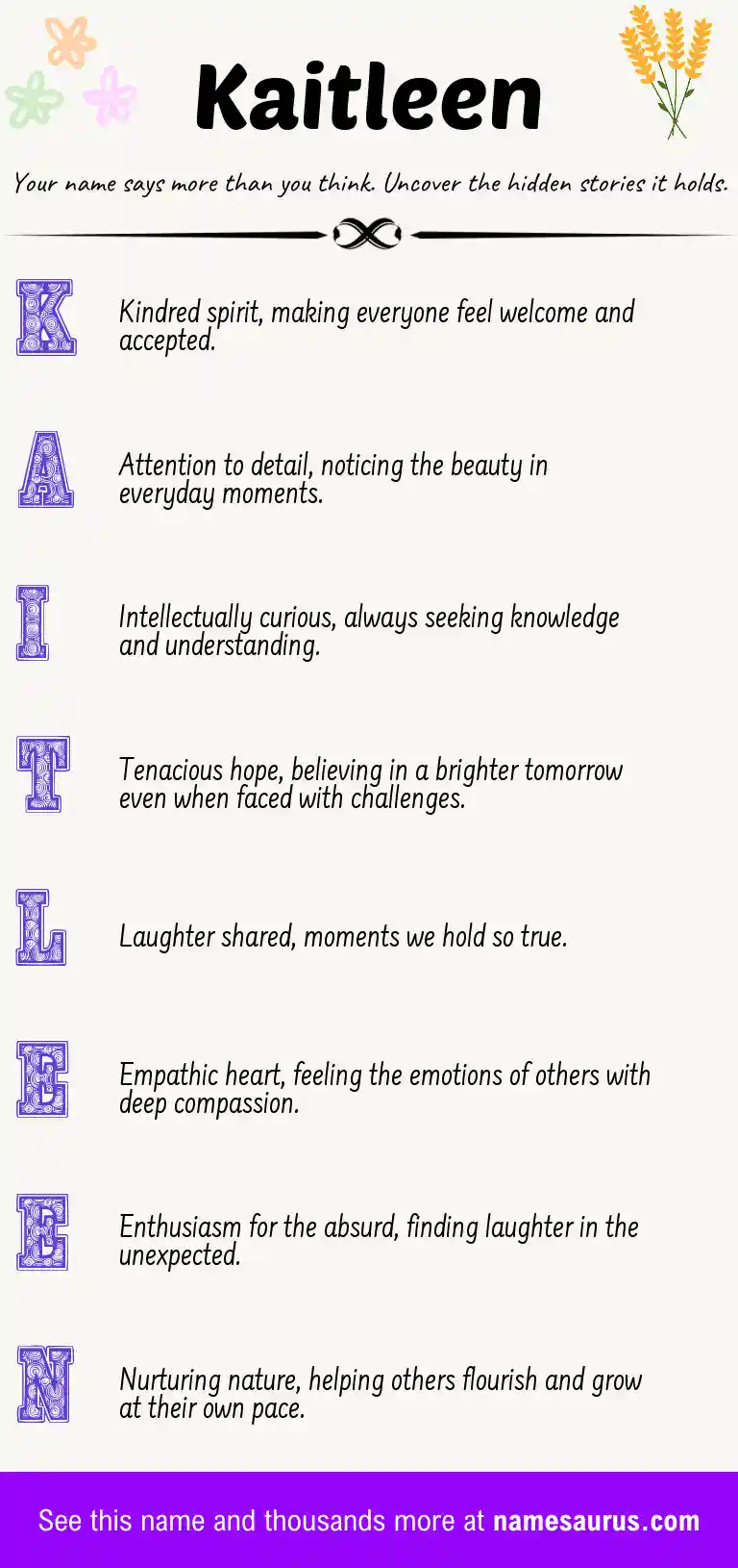 Acrostic poem about Kaitleen.