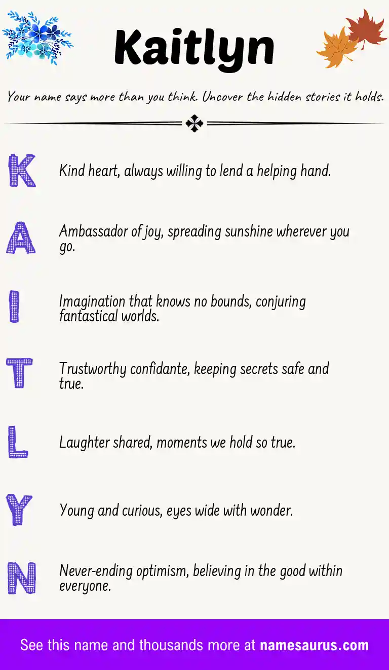 Acrostic poem about Kaitlyn.