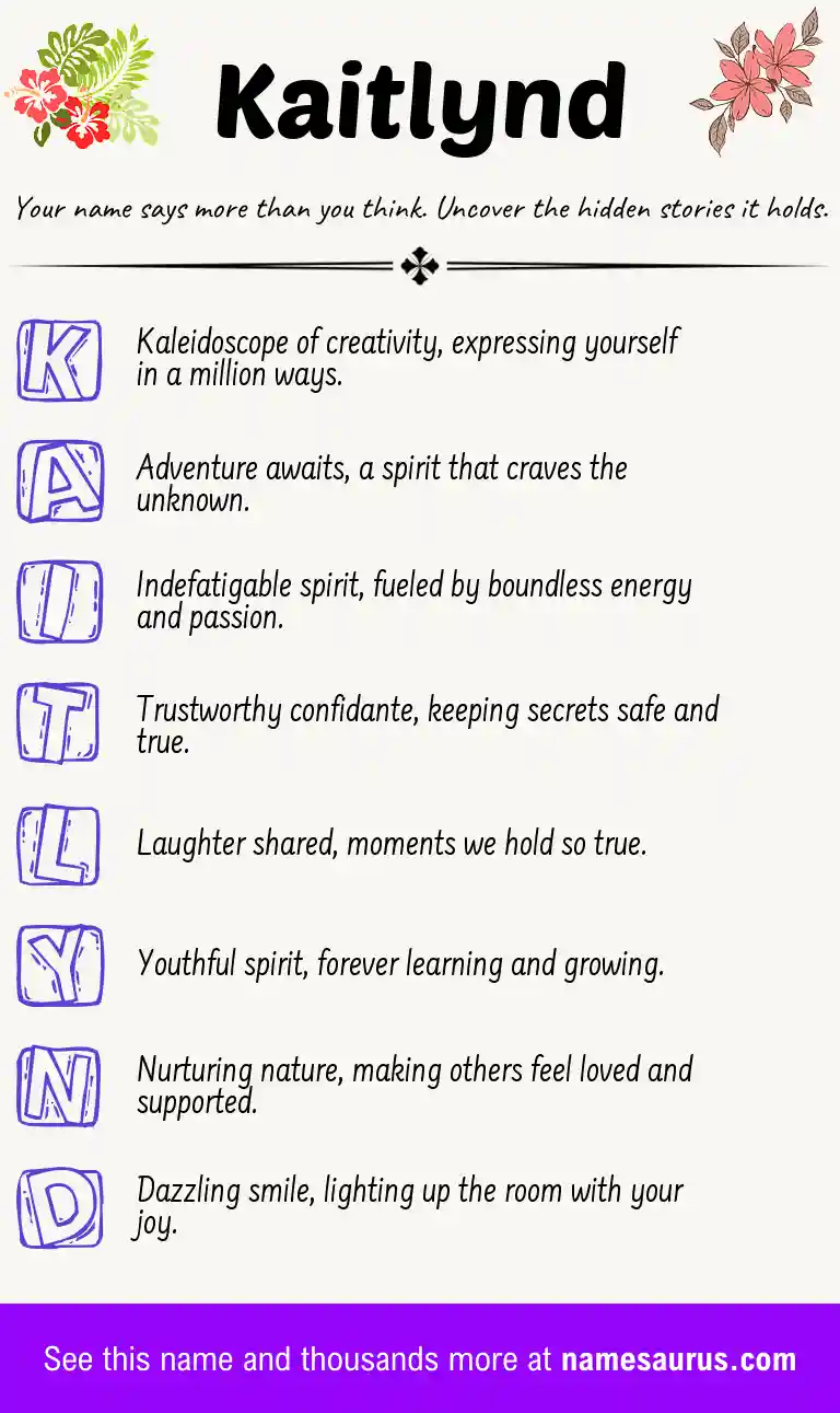 Acrostic poem about Kaitlynd.